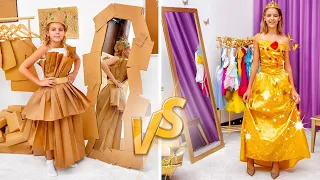 Cinq enfants jeux de filles princesse riche vs princesse fauchée