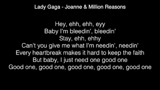 Lady Gaga -  Joanne & Million Reasons Lyrics (2018 Grammy Awards)