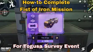 Completing Fist of Iron Mission For Togusa Survey Event Cod Mobile