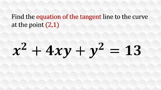 Equation of the tangent to a hyperbola