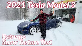 2021 Tesla Model 3 - 150 Mile Snow Torture Test in a Blizzard!