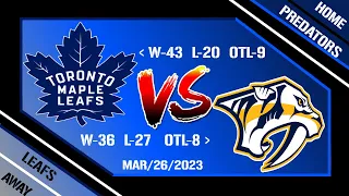 NHL Live Toronto Maple Leafs @ Nashville Predators Mar/26/2023 Full Game Reaction