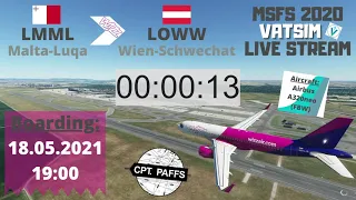 [MSFS 2020] LIVE STREAM | Vatsim | Malta (LMML) - Wiedeń (LOWW) | A32NX FBW