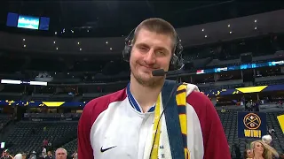 Nikola Jokic jokes about Mat Ishbia interaction in pregame: 'I hope he'll pay my fine' | NBA on ESPN