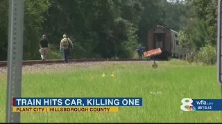 One dead after crash between train, car in Hillsborough County