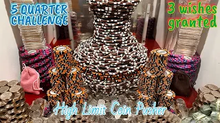 Massive Genie in the bottle tower inside a high limit coin pusher