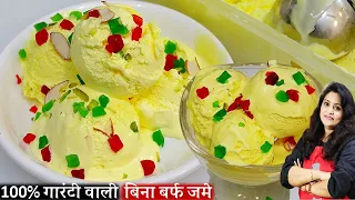 घर के ही बहुत कम सामान से आसानी से बनने वाली एकदम क्रीमी आइसक्रीम| Creamy Custard Ice Cream Recipe