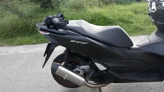 Honda PCX 125 2021 with full Leovince LV ONE EVO exhaust (no catalysator / no decibel killer)