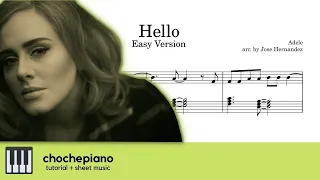 Hello – Adele EASY VERSION | Piano Tutorial + Sheet Music