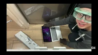 Plainrock124 destroying a MacBook at 2 million subscribers
