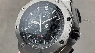 Audemars Piguet Royal Oak Offshore PLATINUM Chronograph 26412PT.OO.A002CR.01 AP Watch Review