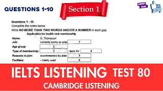 Practice IELTS Listening | Test 80 (Application For Health) | Cambridge Listening | Practice Now