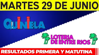 Quinielas Primera y matutina de Córdoba y Entre Rios Martes 29 de Junio