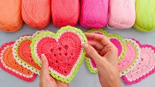 Crochet Heart Coaster - Easy Crochet Valentine Ideas