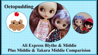 Ali Express Blythe a & Middie Blythe Plus Middie Comparisions