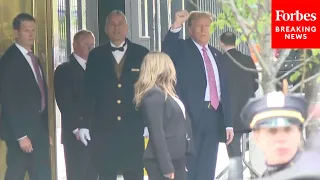 Former President Trump Departs For Hearing In His NYC Hush Money Trial