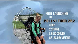 Foot-launching the Polini Thor 202 on a Fly Products Rider Paramotor!