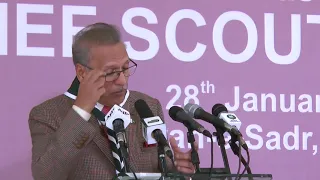 President Dr. Arif Alvi speech during the Investiture Ceremony as Chief Scout of Pakistan