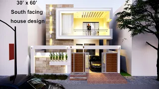 30 by 60 South facing house design - Walkthrough video