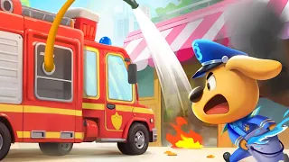 🔥Fire in the Cake Shop | Safety Cartoon | Fire Truck | Kids Cartoons Sheriff Labrador | BabyBus