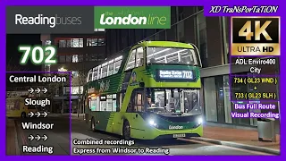 [Reading buses] The London Line 702 ~ Central London ➝ Windsor ➝ Reading【4K】