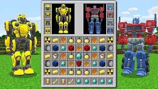 REALISTIC BUMBLEBEE vs OPTIMUS PRIME Inventory Shop! MINECRAFT SUPERHEROES INVENTORY CHALLENGE!