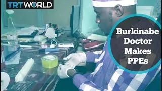 Burkina Faso doctor makes face masks for nurses and patients