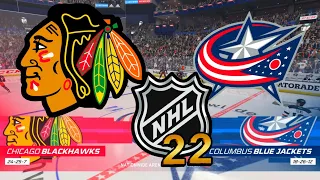 Chicago Blackhawks vs Columbus Blue Jackets! NHL 22!