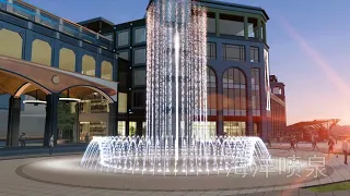 Round music dancing fountain with jump jet underground fountain walking fountain