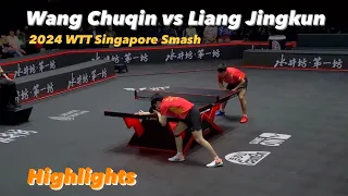 Wang Chuqin 王楚钦 vs Liang Jingkun 梁靖崑 | 2024 Singapore Smash (Ms-Final) [BEST ANGLE] Highlights