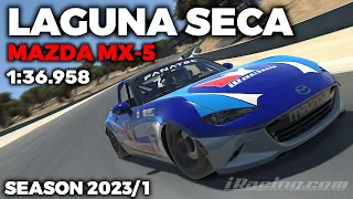 iRacing Laguna Seca MX-5 - Guide Lap + Hot Lap + Setup + blap file - 1:36,958