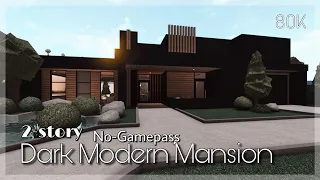 Bloxburg | 2-story Dark Modern Mansion | No-Gamepass | House Speedbuild