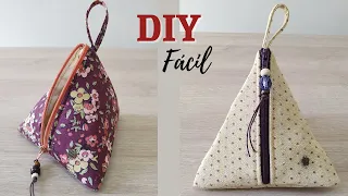 Triangular Coin Purse Tutorial - Using fabric scraps