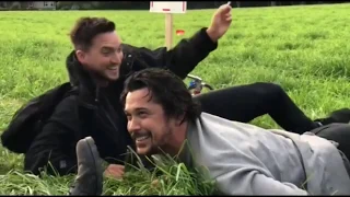 The boys of "The 100"  having fun and smoking - Season 6