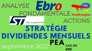 Stratégie Dividendes Mensuels Actions PEA septembre-octobre (Investir, Bourse, Analyse Fondamentale)