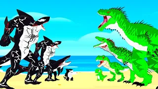 Evolution Of SHARKZILLA VENOM Vs DINOSAUR RADIATION T-REX: Who Is The King Of Shark ?