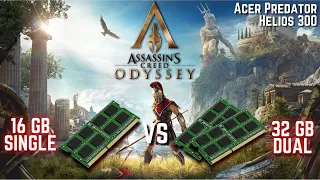 Assassin's Creed Odyssey 16GB Single Channel VS 32GB Dual Channel Ram