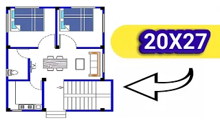 20*27 house plan 2bhk | 20*27 house design