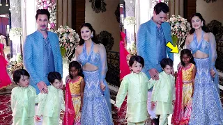 Sunny Leone With Her Kids And Husband Daniel Weber At Ira Trivedi & Madhu Mantena Wedding Reception!