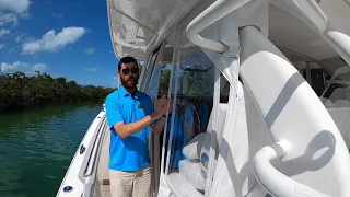 2020 Pursuit S408 Sport with Tower Walkthrough Yamaha triple 425 XTO | Caribee Boat Sales