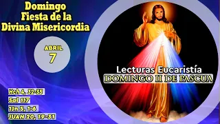 EVANGELIO-LECTURAS DOMINGO 7 DE ABRIL DE 2024 | JUAN 20,19-31 | DOMINGO DE LA DIVINA MISERICORDIA