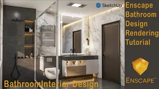 Enscape Bathroom Interior Design Tutorial | Sketchup Tutorial | Enscape 3.4 Rendering lesson