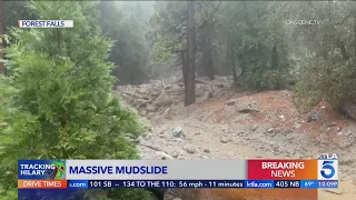 Forest Falls mudslide traps firefighters