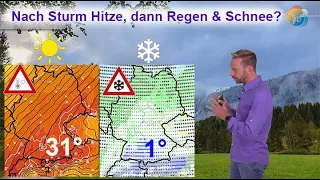 Nach Sturm Hitze, dann Regen (& Schnee?): Erste Hitzetage möglich. Mittelfristig unbeständig & nass.