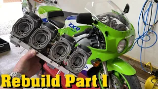 Kawasaki ZXR 750 H1 Strip Down - Detailed [Engine Rebuild Part 1]