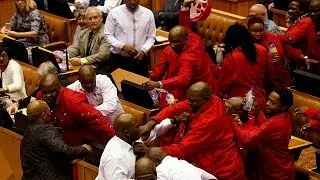 S. Africa opposition expelled from parliament for heckling Zuma