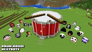 SURVIVAL DRUM HOUSE WITH 100 NEXTBOTS in Minecraft - Gameplay - Coffin Meme