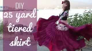 DIY 25 yard skirt - Easy! FCBD/belly dancing tiered skirt