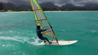 Windsurfing At Kailua Bay In Oahu HI. Feb 28 2021.