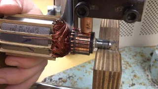Repair of angle grinder BOSCH PWS 850-125 - rewind motor armature